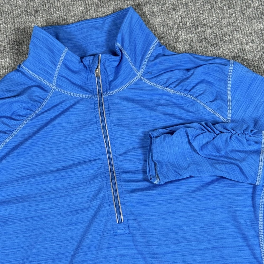 Quarter Zip Pullover‎ Mens XL Blue Stretch Long Sleeve Athletic Athleisure
